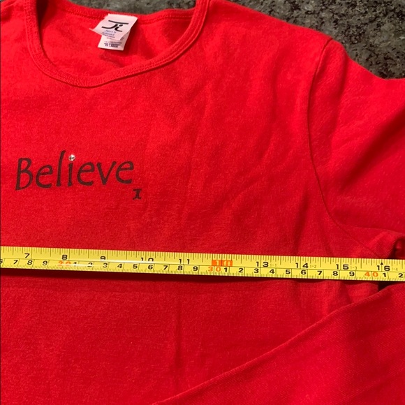 Red Long Sleeve Crew Neck Tee - Picture 4 of 9